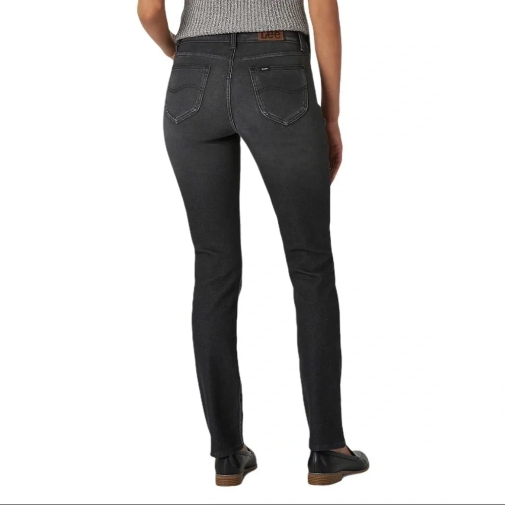 New! Lee Legendary Straight Leg Washed Black Jeans 12 Short